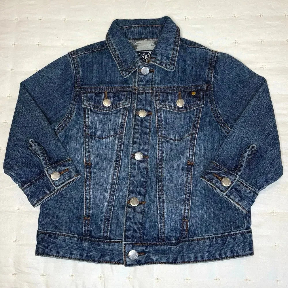 Lucky Brand Denim Jacket Girls/Boys 2T | Blue Trucker Snap Up